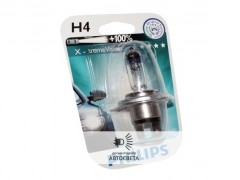 Галогеновая лампа Philips H4 X-treme Vision +100% блистер